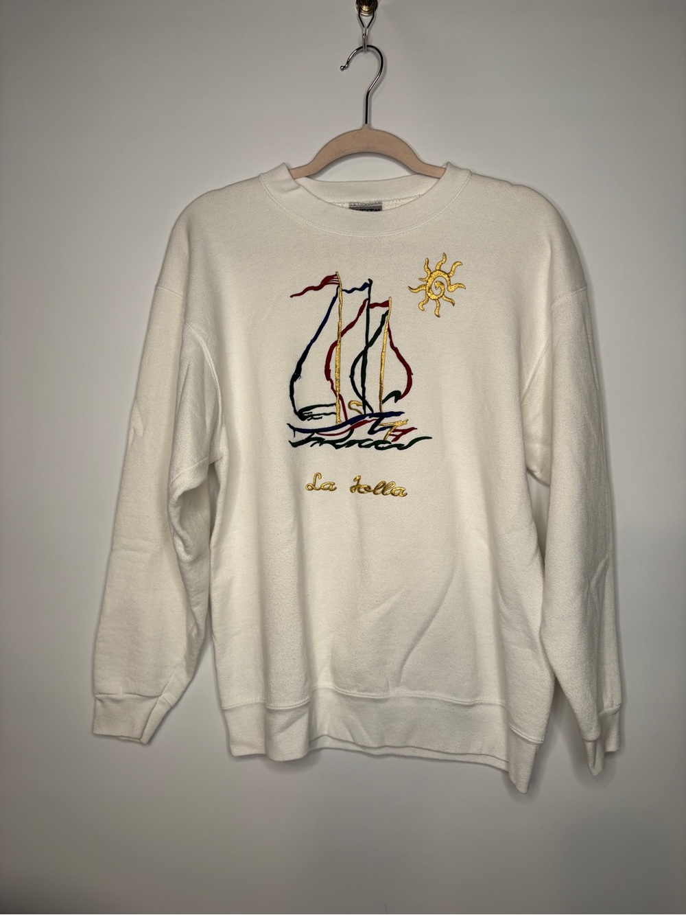 Vintage Oneita 50/50 LA JOLLA Embroidered Crewneck Sweatshirt Size Medium